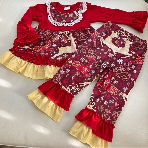 Christmas 🎄 🦌 Deer Cute Embroidered pants set - Picture 8 of 8